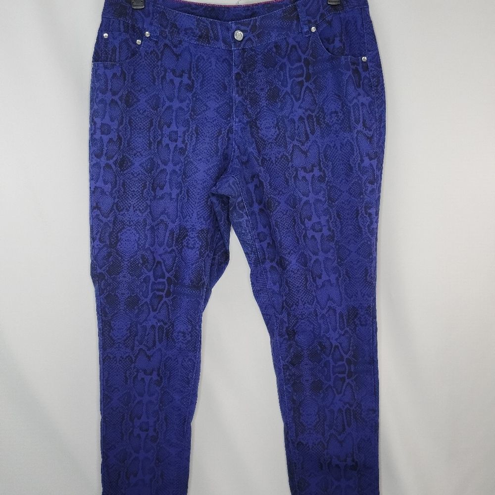 Blue Snake Print Women Jeans